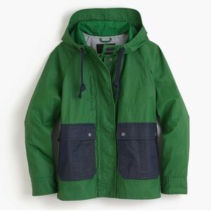 J Crew Women's Colorblock Waxed Cotton Jacket